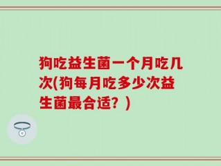 狗吃益生菌一个月吃几次(狗每月吃多少次益生菌最合适？)
