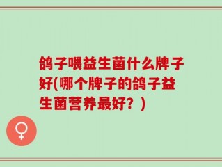 鸽子喂益生菌什么牌子好(哪个牌子的鸽子益生菌营养最好？)