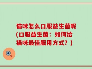 猫咪怎么口服益生菌呢(口服益生菌：如何给猫咪最佳服用方式？)