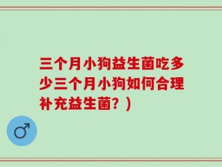 三个月小狗益生菌吃多少三个月小狗如何合理补充益生菌？)
