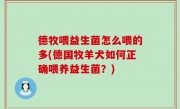德牧喂益生菌怎么喂的多(德国牧羊犬如何正确喂养益生菌？)