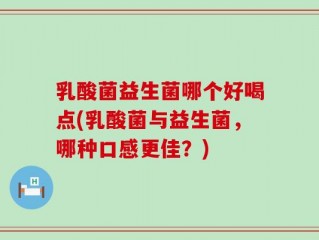 乳酸菌益生菌哪个好喝点(乳酸菌与益生菌，哪种口感更佳？)