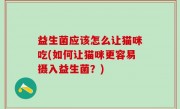 益生菌应该怎么让猫咪吃(如何让猫咪更容易摄入益生菌？)