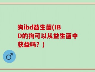 狗ibd益生菌(IBD的狗可以从益生菌中获益吗？)