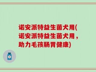 诺安派特益生菌犬用(诺安派特益生菌犬用，助力毛孩肠胃健康)