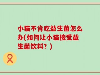 小猫不肯吃益生菌怎么办(如何让小猫接受益生菌饮料？)