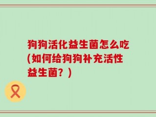 狗狗活化益生菌怎么吃(如何给狗狗补充活性益生菌？)