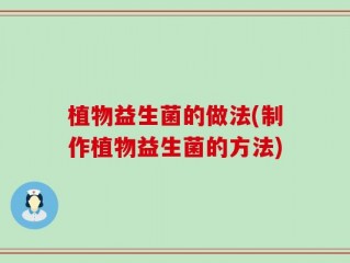 植物益生菌的做法(制作植物益生菌的方法)