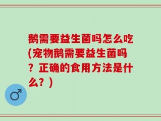 鹅需要益生菌吗怎么吃(宠物鹅需要益生菌吗？正确的食用方法是什么？)