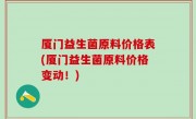 厦门益生菌原料价格表(厦门益生菌原料价格变动！)
