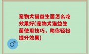 宠物犬猫益生菌怎么吃效果好(宠物犬猫益生菌使用技巧，助你轻松提升效果)