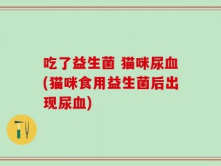 吃了益生菌 猫咪尿血(猫咪食用益生菌后出现尿血)