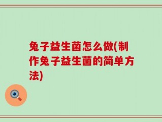 兔子益生菌怎么做(制作兔子益生菌的简单方法)