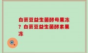 白芸豆益生菌酵母果冻？白芸豆益生菌酵素果冻
