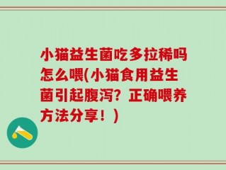 小猫益生菌吃多拉稀吗怎么喂(小猫食用益生菌引起腹泻？正确喂养方法分享！)