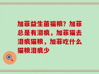 加菲益生菌猫粮？加菲总是有泪痕，加菲猫去泪痕猫粮，加菲吃什么猫粮泪痕少