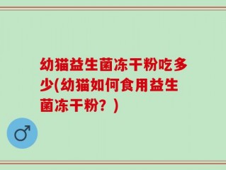 幼猫益生菌冻干粉吃多少(幼猫如何食用益生菌冻干粉？)