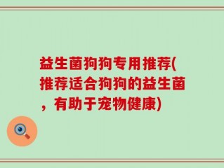 益生菌狗狗专用推荐(推荐适合狗狗的益生菌，有助于宠物健康)