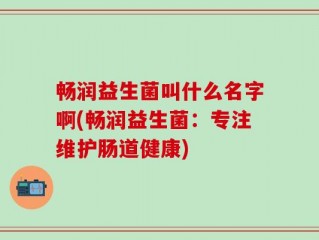 畅润益生菌叫什么名字啊(畅润益生菌：专注维护肠道健康)