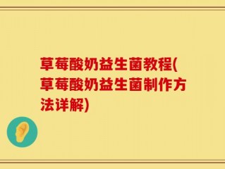 草莓酸奶益生菌教程(草莓酸奶益生菌制作方法详解)