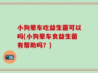 小狗晕车吃益生菌可以吗(小狗晕车食益生菌有帮助吗？)