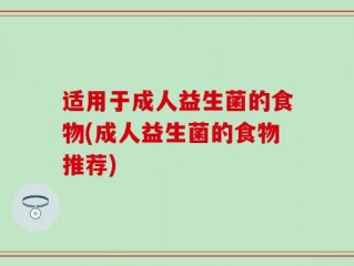 适用于成人益生菌的食物(成人益生菌的食物推荐)