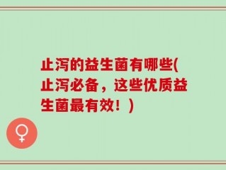 止泻的益生菌有哪些(止泻必备，这些优质益生菌最有效！)