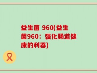 益生菌 960(益生菌960：强化肠道健康的利器)