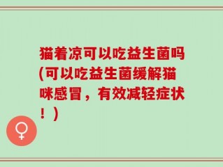 猫着凉可以吃益生菌吗(可以吃益生菌缓解猫咪感冒，有效减轻症状！)