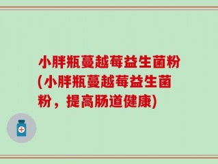 小胖瓶蔓越莓益生菌粉(小胖瓶蔓越莓益生菌粉，提高肠道健康)