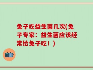 兔子吃益生菌几次(兔子专家：益生菌应该经常给兔子吃！)