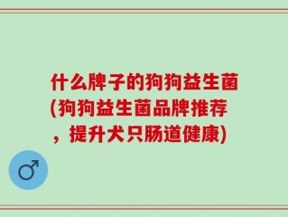 什么牌子的狗狗益生菌(狗狗益生菌品牌推荐，提升犬只肠道健康)