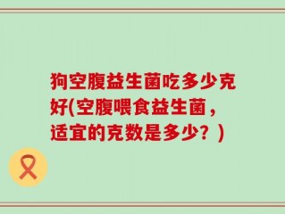 狗空腹益生菌吃多少克好(空腹喂食益生菌，适宜的克数是多少？)
