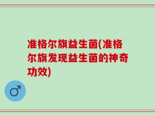 准格尔旗益生菌(准格尔旗发现益生菌的神奇功效)