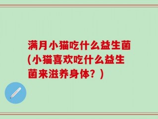 满月小猫吃什么益生菌(小猫喜欢吃什么益生菌来滋养身体？)