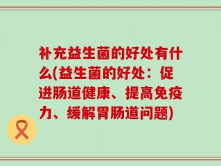 补充益生菌的好处有什么(益生菌的好处：促进肠道健康、提高免疫力、缓解胃肠道问题)