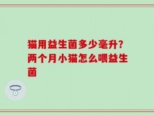 猫用益生菌多少毫升？两个月小猫怎么喂益生菌