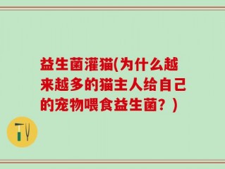 益生菌灌猫(为什么越来越多的猫主人给自己的宠物喂食益生菌？)