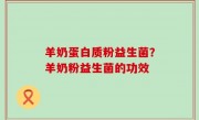 羊奶蛋白质粉益生菌？羊奶粉益生菌的功效