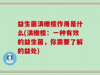 益生菌滇橄榄作用是什么(滇橄榄：一种有效的益生菌，你需要了解的益处)