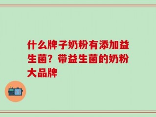 什么牌子奶粉有添加益生菌？带益生菌的奶粉大品牌