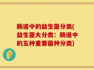 肠道中的益生菌分类(益生菌大分类：肠道中的五种重要菌种分类)