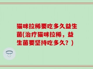 猫咪拉稀要吃多久益生菌(治疗猫咪拉稀，益生菌要坚持吃多久？)