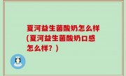 夏河益生菌酸奶怎么样(夏河益生菌酸奶口感怎么样？)