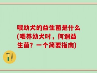 喂幼犬的益生菌是什么(喂养幼犬时，何谓益生菌？一个简要指南)