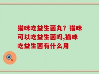 猫咪吃益生菌丸？猫咪可以吃益生菌吗,猫咪吃益生菌有什么用