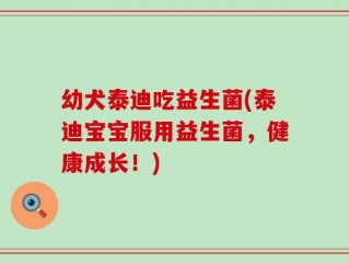 幼犬泰迪吃益生菌(泰迪宝宝服用益生菌，健康成长！)