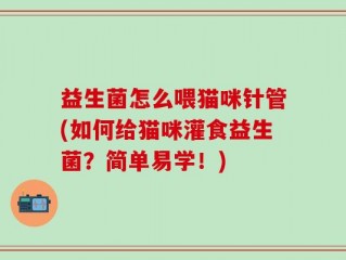 益生菌怎么喂猫咪针管(如何给猫咪灌食益生菌？简单易学！)