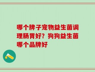 哪个牌子宠物益生菌调理肠胃好？狗狗益生菌哪个品牌好