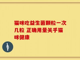 猫咪吃益生菌颗粒一次几粒 正确用量关乎猫咪健康